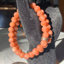 Load image into Gallery viewer, 8mm Confetti Sunstone Bracelet 7.5”