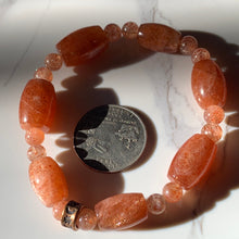 Load image into Gallery viewer, Rare Confetti Sunstone Rondelle Bracelet