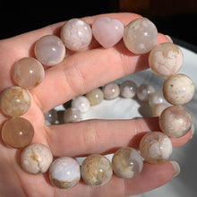 Load image into Gallery viewer, Chunky Colorful Flower Agate Bracelet with Rose Quartz Heart-2 sizes to choose from!