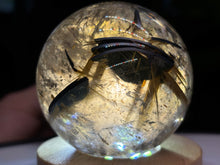 Load image into Gallery viewer, 2.3" Tricolor Rutile Smokey Quartz Sphere 312 grams