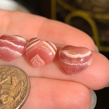 Load image into Gallery viewer, Mini Rhodocrosite Heart Cabochon- 2 to choose from!