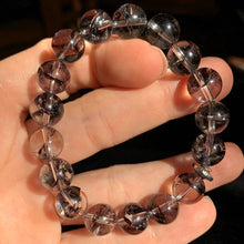 Load image into Gallery viewer, 10mm Black Fire Quartz Bracelet 7”