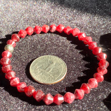 Load image into Gallery viewer, 10" AA Rhodonite Rhombus Bead with Faceted Garnets Necklace w/Bracelet (2 Piece set)