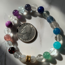 Load image into Gallery viewer, HQ Blue Topaz Rainbow w/Grey Lab 7.5" Bracelet