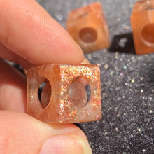 Load image into Gallery viewer, 16mm AA Confetti Sunstone Mini Puzzle Cube With Sphere Inside