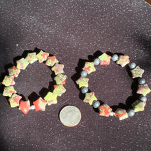 Load image into Gallery viewer, 15mm Dragons Blood Jasper Star Bracelet - 2 Styles to choose from!