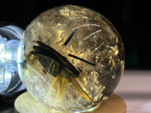Load image into Gallery viewer, 2.3" Tricolor Rutile Smokey Quartz Sphere 312 grams