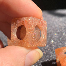 Load image into Gallery viewer, 16mm AA Confetti Sunstone Mini Puzzle Cube With Sphere Inside