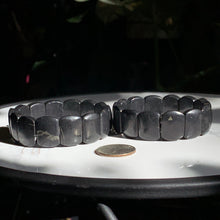 Load image into Gallery viewer, 20mm Flat Squoval HQ Shungite Bracelet with Pyrite flecks🖤
