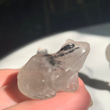 Load image into Gallery viewer, Black Rutile/Tourmalated Quartz Carving- 3 to choose from!