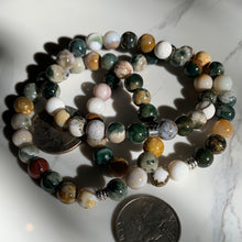 Load image into Gallery viewer, AA Orbicular Ocean Jasper Bracelet 7.25”-8mm or 7mm