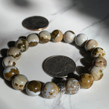 Load image into Gallery viewer, 10 mm AA Orbicular Ocean Jasper Bracelet 7.25”- ONLY ONE