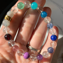 Load image into Gallery viewer, HQ Blue Topaz Rainbow w/Grey Lab 7.5" Bracelet