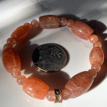 Load image into Gallery viewer, Rare Confetti Sunstone Rondelle Bracelet