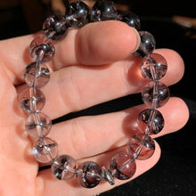 Load image into Gallery viewer, 10mm Black Fire Quartz Bracelet 7”