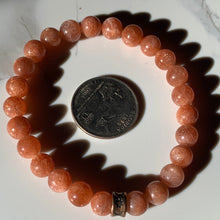 Load image into Gallery viewer, 8mm Confetti Sunstone Bracelet 7.5”
