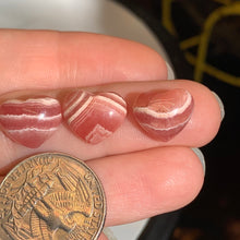 Load image into Gallery viewer, Mini Rhodocrosite Heart Cabochon- 2 to choose from!