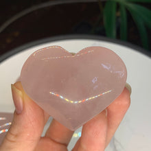 Load image into Gallery viewer, Chunky Rose Quartz Heart Palms- 3 to choose from!
