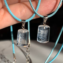 Load image into Gallery viewer, Affordable Blue Needle Quartz 15.5mm*10mm Cord Necklace