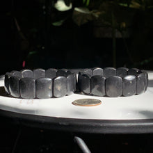 Load image into Gallery viewer, 20mm Flat Squoval HQ Shungite Bracelet with Pyrite flecks🖤