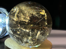 Load image into Gallery viewer, 2.3" Tricolor Rutile Smokey Quartz Sphere 312 grams