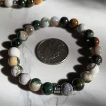 Load image into Gallery viewer, AA Orbicular Ocean Jasper Bracelet 7.25”-8mm or 7mm