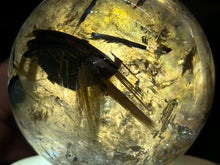 Load image into Gallery viewer, 2.3" Tricolor Rutile Smokey Quartz Sphere 312 grams