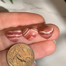 Load image into Gallery viewer, Mini Rhodocrosite Heart Cabochon- 2 to choose from!