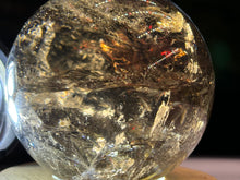 Load image into Gallery viewer, 2.3" Tricolor Rutile Smokey Quartz Sphere 312 grams