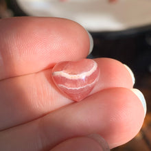Load image into Gallery viewer, Mini Rhodocrosite Heart Cabochon- 2 to choose from!