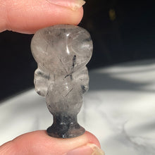 Load image into Gallery viewer, Black Rutile/Tourmalated Quartz Carving- 3 to choose from!