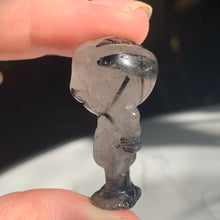 Load image into Gallery viewer, Black Rutile/Tourmalated Quartz Carving- 3 to choose from!