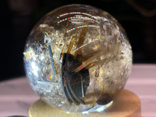 Load image into Gallery viewer, 2.3" Tricolor Rutile Smokey Quartz Sphere 312 grams