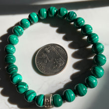 Load image into Gallery viewer, 8mm Malachite 7.5" Bracelet
