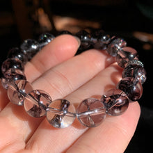 Load image into Gallery viewer, 10mm Black Fire Quartz Bracelet 7”