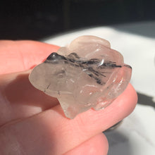 Load image into Gallery viewer, Black Rutile/Tourmalated Quartz Carving- 3 to choose from!