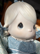 Load image into Gallery viewer, Mother Sew Dear Doll E-2850 by Precious Moments 18" tall-1984 w/Rocking chair