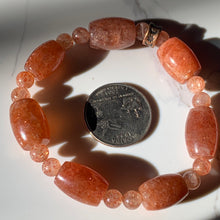Load image into Gallery viewer, Rare Confetti Sunstone Rondelle Bracelet