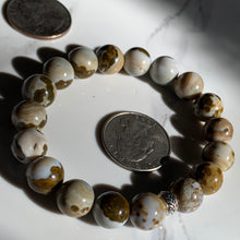Load image into Gallery viewer, 10 mm AA Orbicular Ocean Jasper Bracelet 7.25”- ONLY ONE