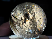 Load image into Gallery viewer, 2.3" Tricolor Rutile Smokey Quartz Sphere 312 grams