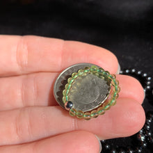 Load image into Gallery viewer, Handmade Crystal Rings/Mini Sphere Stands-Black Spinel or Peridot