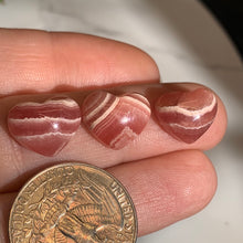Load image into Gallery viewer, Mini Rhodocrosite Heart Cabochon- 2 to choose from!