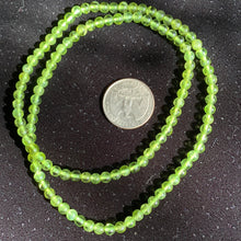 Load image into Gallery viewer, AA Peridot 5mm Bead Necklace 10.25"