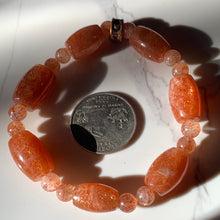 Load image into Gallery viewer, Rare Confetti Sunstone Rondelle Bracelet