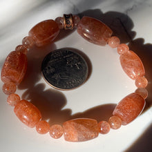 Load image into Gallery viewer, Rare Confetti Sunstone Rondelle Bracelet