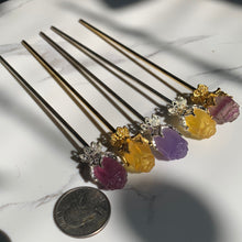 Load image into Gallery viewer, Crystal Plant Decor Pins (hairpins)