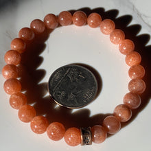 Load image into Gallery viewer, 8mm Confetti Sunstone Bracelet 7.5”
