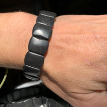 Load image into Gallery viewer, 15mm Flat Squoval Shungite Bracelet🖤