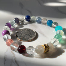Load image into Gallery viewer, HQ Blue Topaz Rainbow w/Grey Lab 7.5" Bracelet