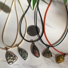 Load image into Gallery viewer, Affordable Orbicular Ocean Jasper Cord Necklace